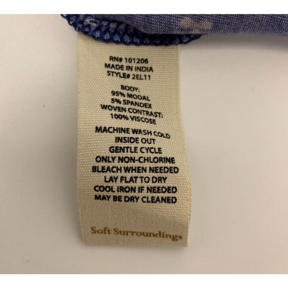 Soft Surroundings Sitarra Dress Aria Blue Long Sleeve Midi Stretch Womens Small - Picture 12 of 12